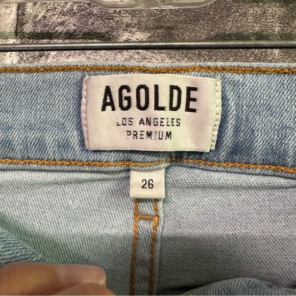 AGOLDE Sophie High Rise Skinny Crop Jeans Parallel Light Wash Raw Hem - Picture 4 of 13